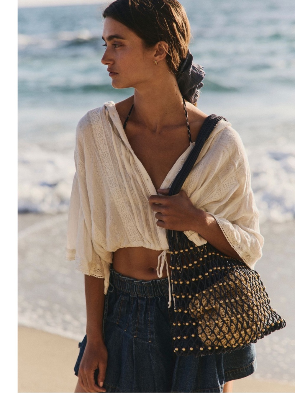 NWT FREE PEOPLE WISHING WELL BEADED BAG